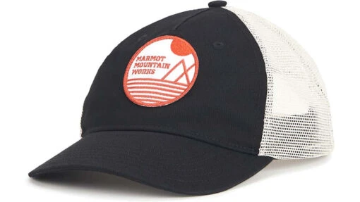 Marmot Alpine Soft Mesh Trucker Hat -Marmot Camping Shop opplanet marmot alpine soft mesh trucker hat new black white small medium m13421 844 s m main