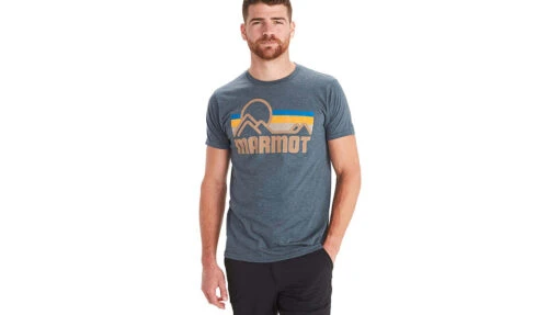 Marmot Coastal Tee Short Sleeve - Men's -Marmot Camping Shop opplanet marmot coastal tee short sleeve mens navy heather 2xl m12561 8550 xxl main