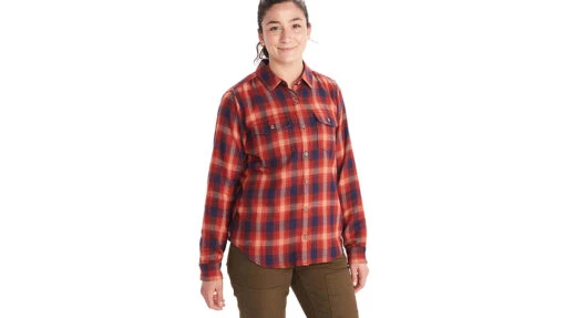 Marmot Fairfax Midweight Flannel - Women's -Marmot Camping Shop opplanet marmot fairfax midweight flannel womens red ochre extra small m13553 9457 xs main