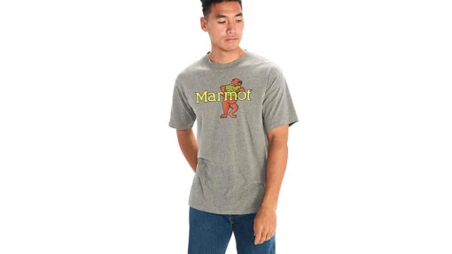 Marmot Leaning Marty Short Sleeve Tee - Mens -Marmot Camping Shop opplanet marmot leaning marty short sleeve tee mens charcoal heather small m14130 1204 s main