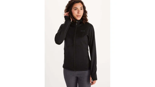 Marmot Olden Polartec Hoody - Women's -Marmot Camping Shop opplanet marmot olden polartec hoody womens black extra small 13290 001 xs av 1